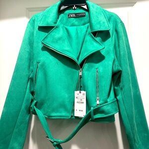Zara Green Moto Jacket